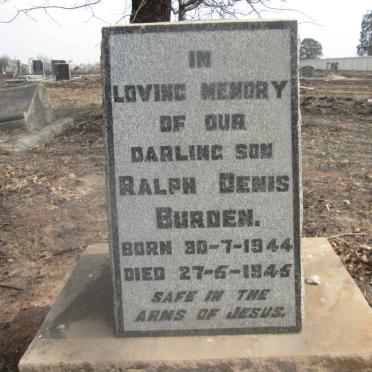 BURDEN Ralph Denis 1944-1945