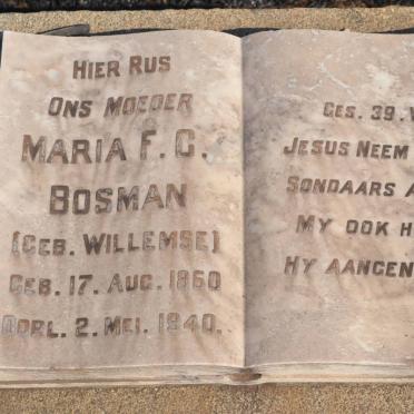BOSMAN Maria F.C. nee WILLEMSE 1860-1940