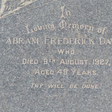 DAVIES Abram Frederick -1927