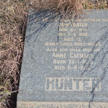 HUNTER John 1874-1946 &amp; Anne Carnaby 1878-1957