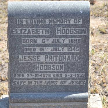 HODGSON Jesse Pritchard 1879-1959 &amp; Elizabeth 1888-1945