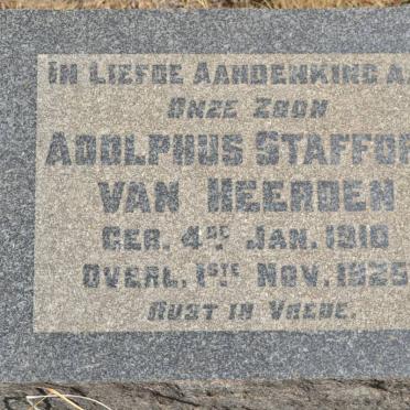 HEERDEN Adolphus Stafford, van 1910-1925