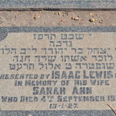 LEWIS Sarah Ann -1919