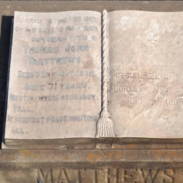 MATTHEWS Thomas John -1939 &amp; Johanna Jacoba BARKHUIZEN 1879-1964