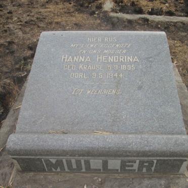 MULLER Hanna Hendriena nee KRAUSE 1895-1944