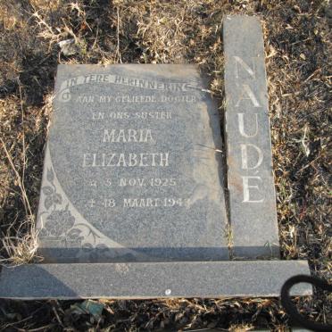 NAUDÉ Maria Elizabeth 1925-1943