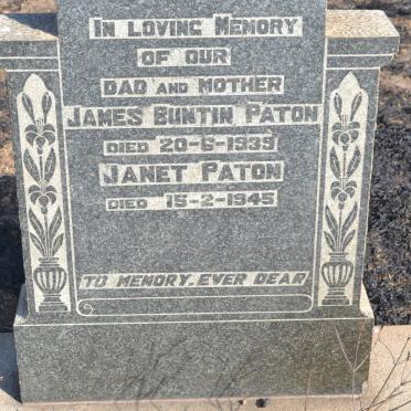 PATON James Buntin -1939 &amp; Janet -1945