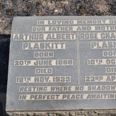 PLASKITT Arthur Albert 1866-1933 &amp; Rose Charlotte 1876-1941