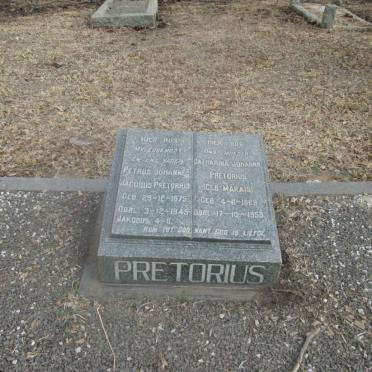 PRETORIUS Petrus Johannes Jacobus 1875-1945 &amp; Catharina Johanna MARAIS 1889-1953