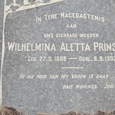 PRINSLOO Wilhelmina Aletta 1889-1933