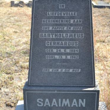 SAAIMAN Bartholomeus Gerhardus 1884-1962
