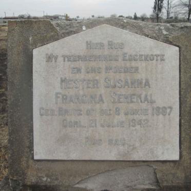 SENEKAL Hester Susanna Francina nee BRITZ 1887-1942