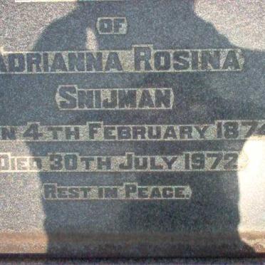 SNIJMAN Adrianna Rosina 1874-1972