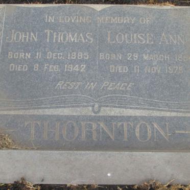 THORNTON John Thomas 1885-1942 &amp; Louise Ann 188?-1978