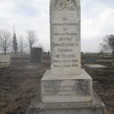 VILLIERS Sophia Elizabeth Fredrika, de 1906-1942