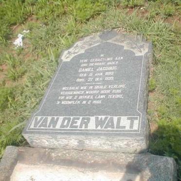 WALT Daniel Jacobus, van der 1883-1939