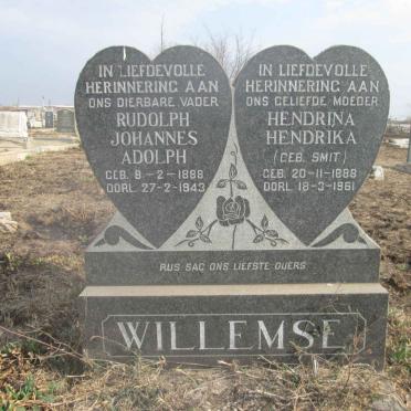 WILLEMSE Rudolph Johannes Adolph 1888-1943 &amp; Hendrina Hendrika SMIT 1888-1961