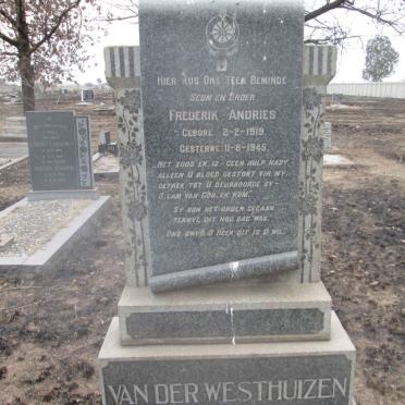 WESTHUIZEN Frederik Andries, van der 1919-1945