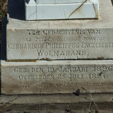 WOLMARANS Gerhardus Phillippus Engelbertes 1896-1897