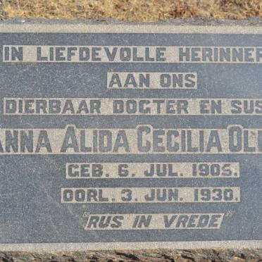 OLIVIER Anna Alida Cecilia 1905-1930
