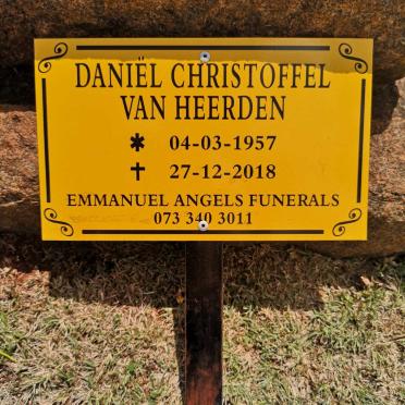 HEERDEN Daniël Christoffel, van 1957-2018