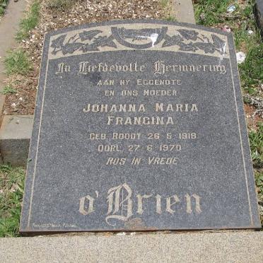 O'BRIEN Johanna Maria Francina nee ROODT 1918-1970