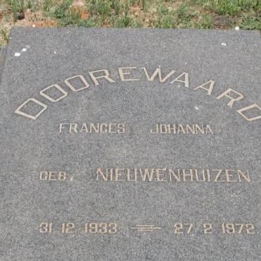 DOOREWAARD Frances Johanna nee NIEUWENHUIZEN 1933-1972