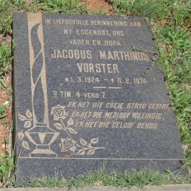 VORSTER Jacobus Marthinus 1924-1974