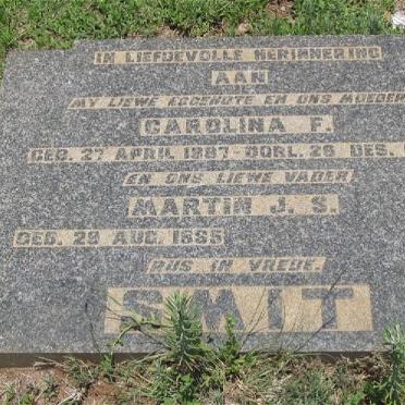 SMIT Martin J.S. 1885- &amp; Carolina F. 1887-1963