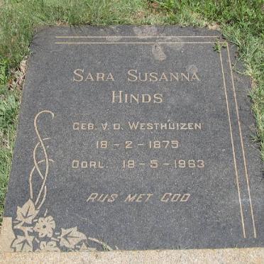 HINDS Sara Susanna nee V.D. WESTHUIZEN 1875-1963