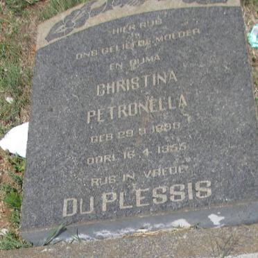 PLESSIS Christina Petronella, du 1893-1955