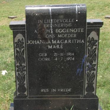 MARE Johanna Magaritha 1914-1974