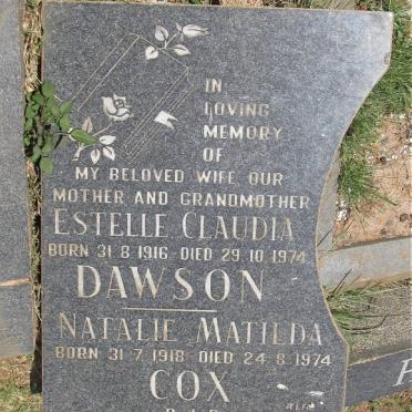 DAWSON Estelle Claudia 1916-1974 :: COX Natalie Matilda 1918-1974