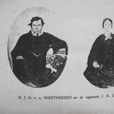 WESTHUIZEN Nicolaas Jacobus Gerhardus, v.d. 1815-1868 &amp; Johanna Alettha JACOBS 1819-1888