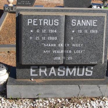ERASMUS Petrus 1914-1980 &amp; Sannie 1919-