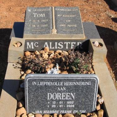 McALLISTER Tom 1929-1982 :: McALLISTER Doreen 1952-2009