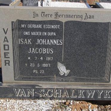 SCHALKWYK Isak Johannes Jacobus, van 1917-1987