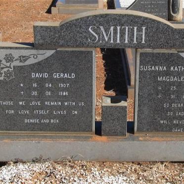 SMITH David Gerald 1907-1986 &amp; Susanna Katherina Magdalena 1912-1980