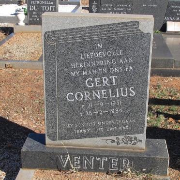 VENTER Gert Cornelius 1951-1984