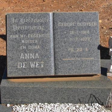 WET Anna, de nee BOOYSEN 1914-1978