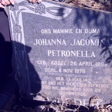 ? Johanna Jacomina Petronella nee KOTZE 1888-1978