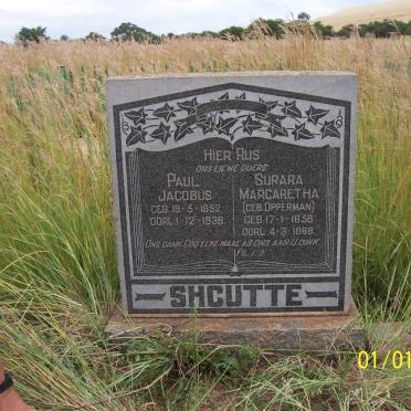 SHCUTTE Paul Jacobus 1852-1936 &amp; Susara Margareta OPPERMAN 1858-1888