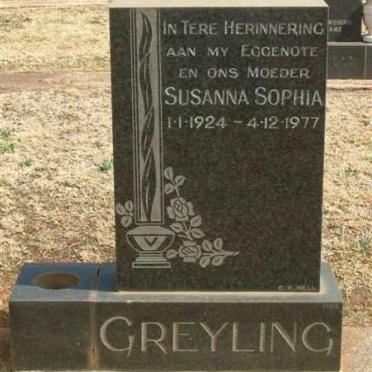 GREYLING Susanna Sophia 1924-1977