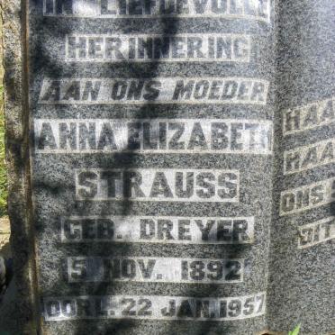 STRAUSS Anna Elizabeth nee DREYER 1892-1957