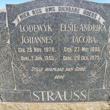 STRAUSS Lodewyk Johannes 1878-1955 &amp; Elsie Andrika Jacoba 1885-1973