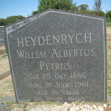 HEYDENRYCH Willem Albertus Petrus 1886-1961