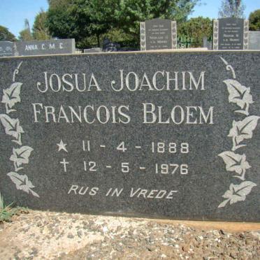 BLOEM Josua Joachim Francois 1888-1976