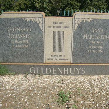 GELDENHUYS Coenraad Johannes 1872-1953 &amp; Anna Margaretha BRITS 1882-1954