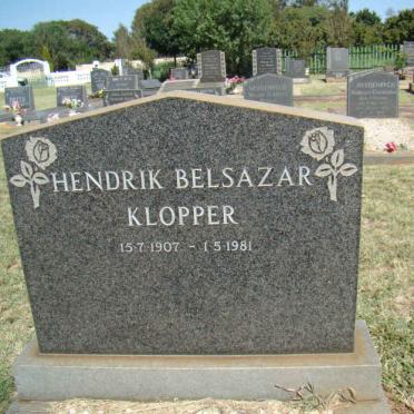 KLOPPER Hendrik Belsazar 1907-1981