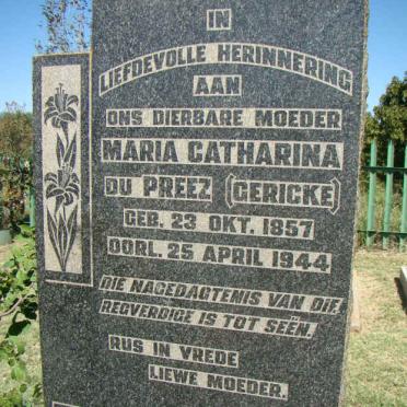 PREEZ Maria Catharina, du nee GERICKE 1857-1944